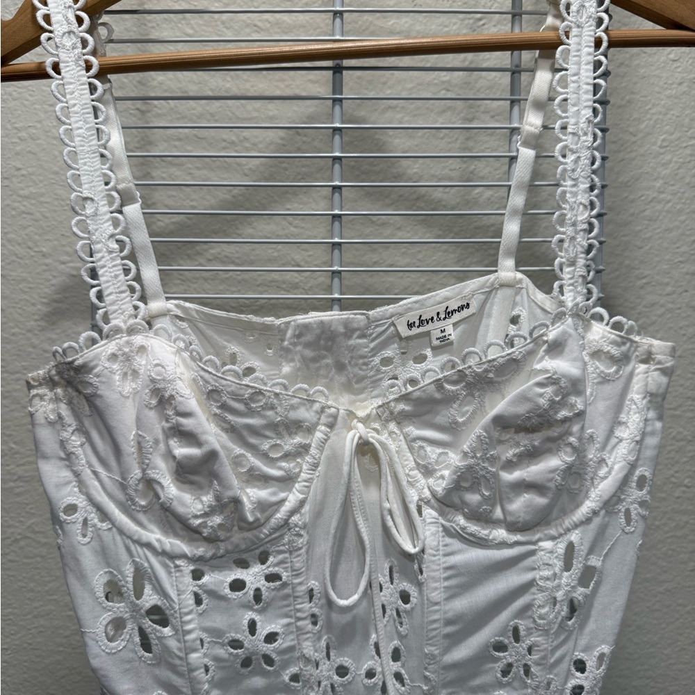 For Love And Lemons White Lace Floral Top - Picture 2 of 5